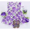 Girls Jennifer Dress, Purple Peonies - Dresses - 6