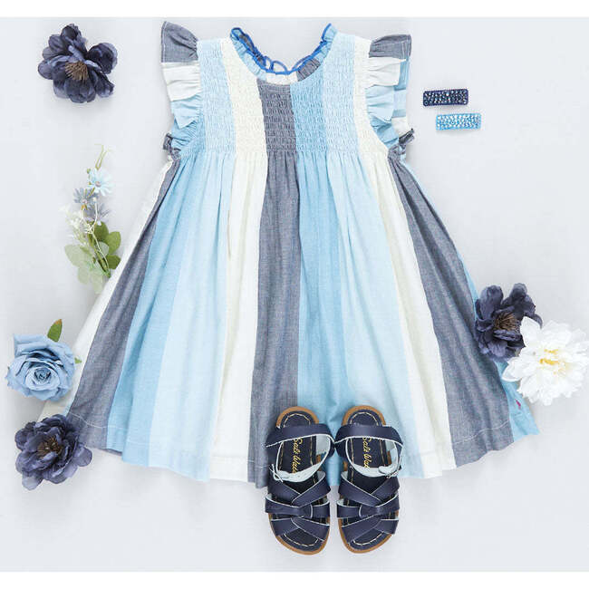 Girls Stevie Dress, Ocean Stripe - Dresses - 4