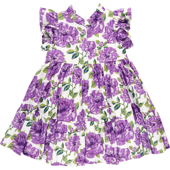 Girls Jennifer Dress, Purple Peonies - Dresses - 7