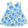 Girls Gracie Dress, Blue Peonies - Dresses - 1 - thumbnail