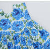 Girls Gracie Dress, Blue Peonies - Dresses - 3