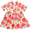 Girls Autumn Dress, Red Peonies - Dresses - 1 - thumbnail