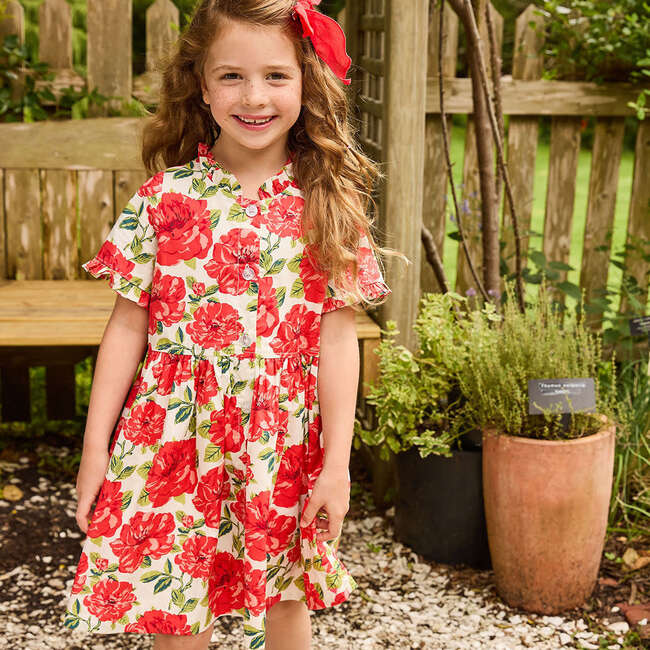 Pink chicken shops girls green floral ruffle dress 10