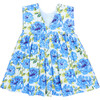 Girls Gracie Dress, Blue Peonies - Dresses - 7