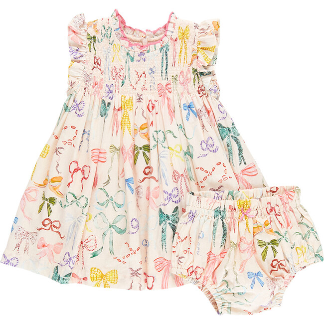 Baby Girls Stevie Dress Set, Watercolor Bows