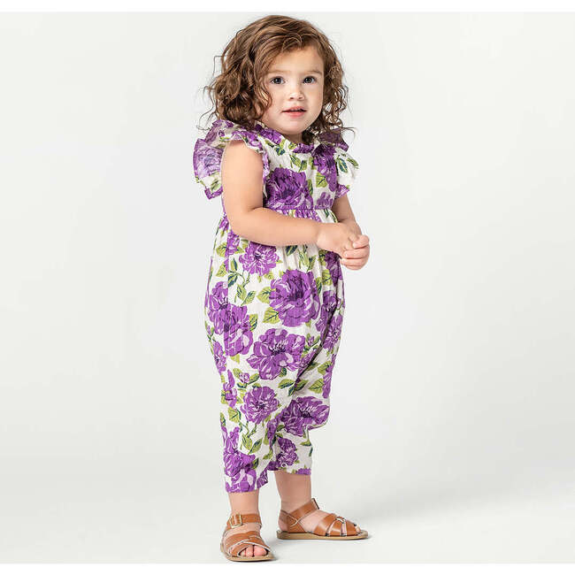 Baby Girls Jennifer Jumper, Purple Peonies - Rompers - 2