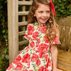 Girls Autumn Dress, Red Peonies - Dresses - 5