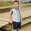 Boys Jack Shirt, Ocean Stripe - Shorts - 2