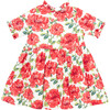 Girls Autumn Dress, Red Peonies - Dresses - 7