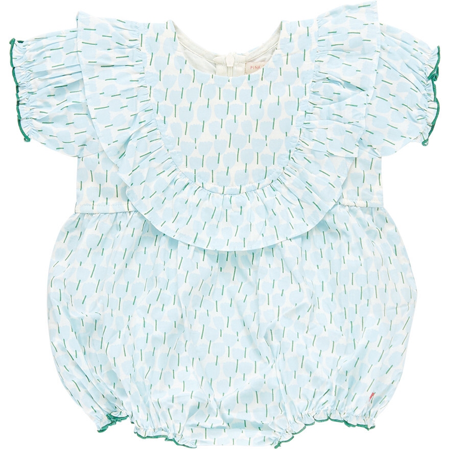 Baby Girls Brayden Bubble, Blue Tulips - Rompers - 1