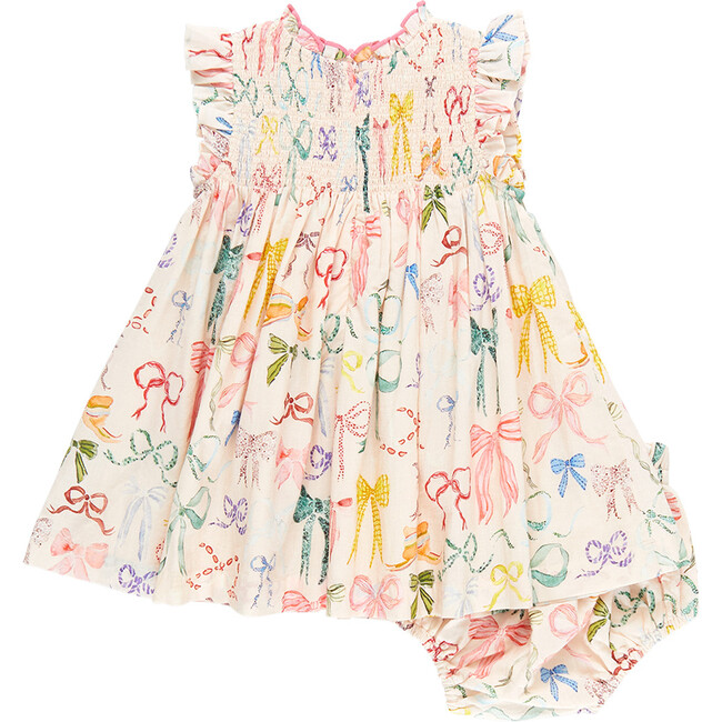 Baby Girls Stevie Dress Set, Watercolor Bows - Dresses - 5