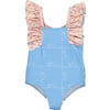 Puzzle Dog & Day Garden Swimsuit, Blue - One Pieces - 1 - thumbnail