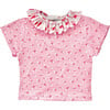 Ice Cream Collar Garden Print T-Shirt, Multicolors - Rash Guards - 1 - thumbnail