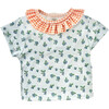 Blueberry Print Vichy Collar T-Shirt, Multicolors - Rash Guards - 1 - thumbnail