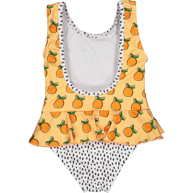 Oranges Print & Dots Swimsuit, Multicolors - One Pieces - 3