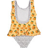 Oranges Print & Dots Swimsuit, Multicolors - One Pieces - 3