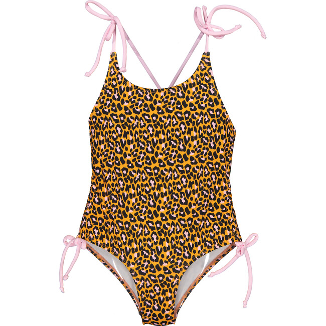Animal Dots Swimsuit, Orange & Pale Pink