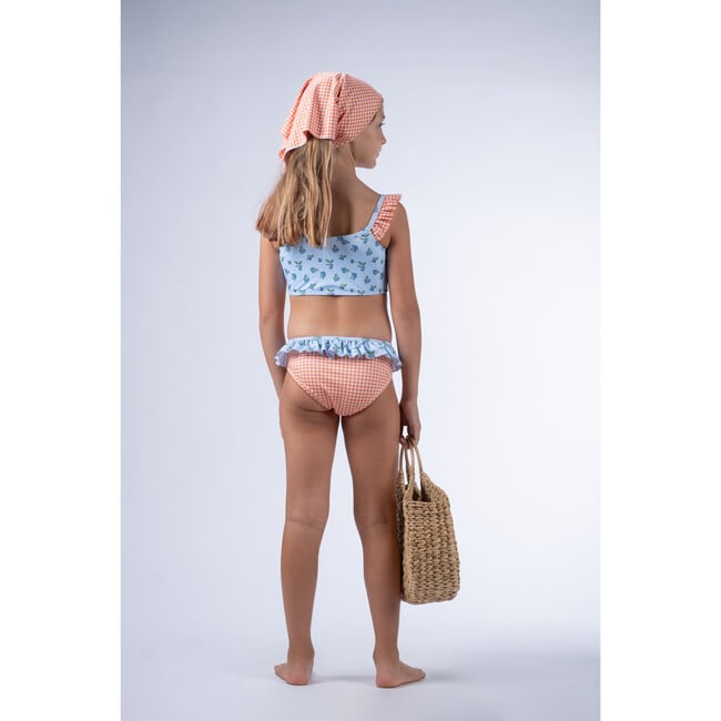 Blueberry Print Vichy Ruffle Bikini, Multicolors - Two Pieces - 6