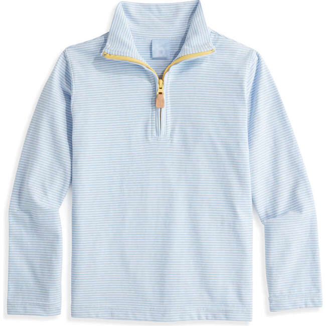 Striped Jersey Half Zip, Blue Candy Stripe with Yellow