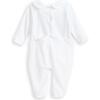 Collared Pima Footie, White - Footie Pajamas - 2