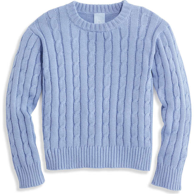 Cableknit Pullover, Sky Blue
