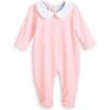 Collared Pima Footie, Pink - Footie Pajamas - 1 - thumbnail