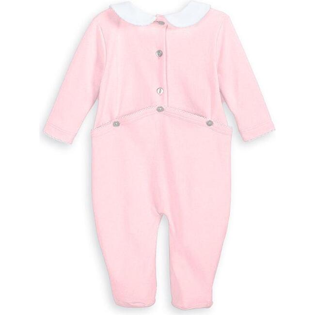 Collared Pima Footie, Pink - Footie Pajamas - 2