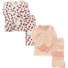 Kids Print Cuffed Pajamas 2-Pack, Cherries & Pink Stripes - Pajamas - 1 - thumbnail