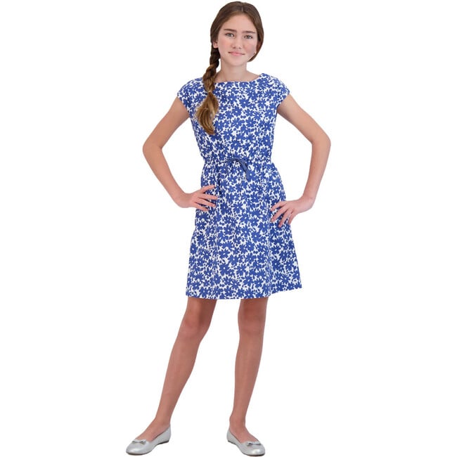 Izzy Drawstring Dress, Blue - Dresses - 3