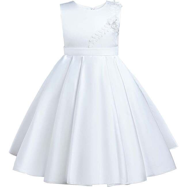 Denali Satin Dress, White