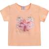 Swan Applique T-Shirt, Peach - T-Shirts - 1 - thumbnail