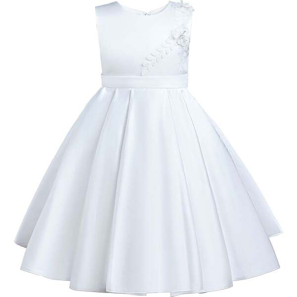 Adeline Satin Dress, White - Tulleen Dresses | Maisonette