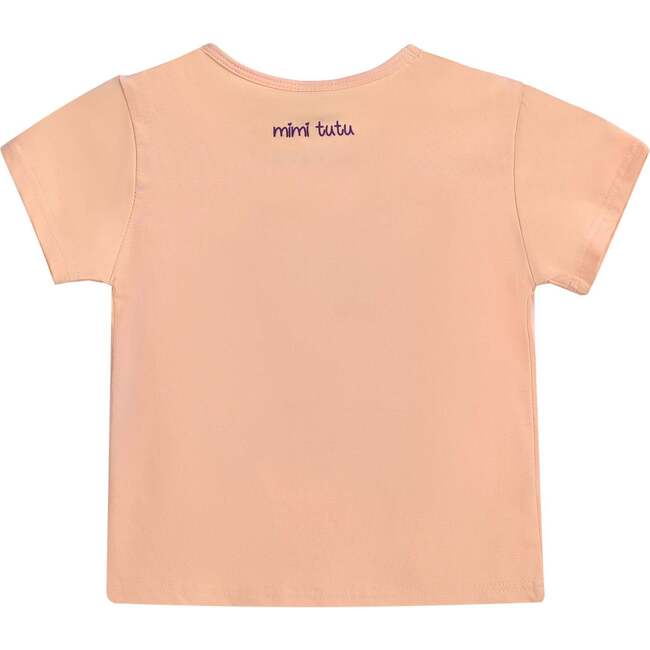 Swan Applique T-Shirt, Peach - T-Shirts - 2