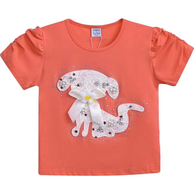 Puppy Applique T-Shirt, Orange