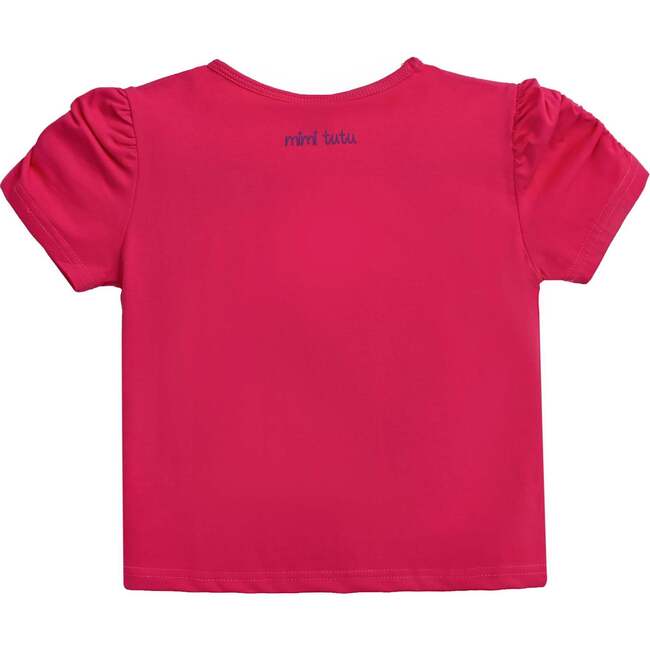 Raspberry Peacock Applique T-Shirt, Pink - T-Shirts - 2