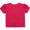 Raspberry Peacock Applique T-Shirt, Pink - T-Shirts - 2