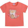 Cat Applique T-Shirt, Orange - T-Shirts - 1 - thumbnail