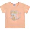 Cat Applique T-Shirt, Peach - T-Shirts - 1 - thumbnail