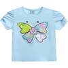 Butterfly Applique T-Shirt, Blue - T-Shirts - 1 - thumbnail