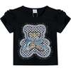 Bear Applique T-Shirt, Black - T-Shirts - 1 - thumbnail