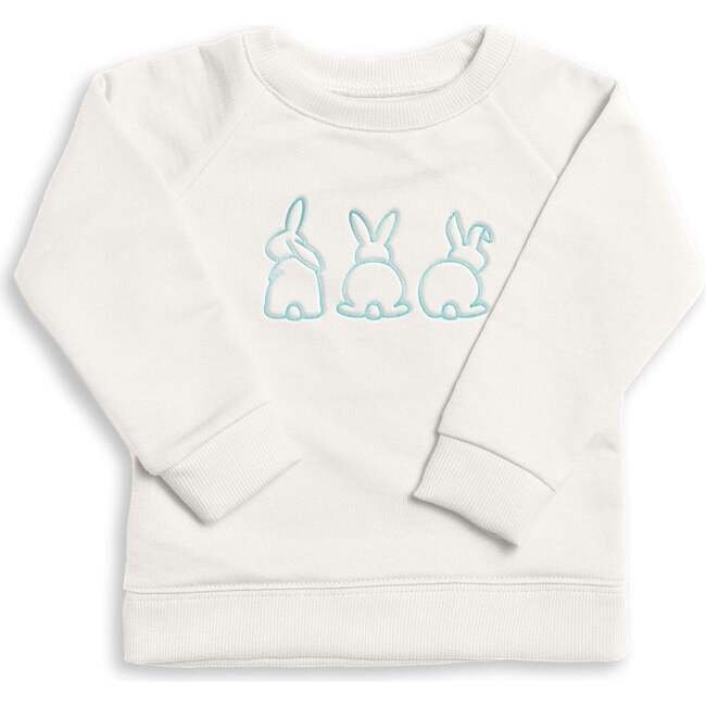 The Organic Embroidered Pullover Sweatshirt, Cream Bunnies