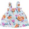 SOFT PETALS FLORAL RUFFLY STRAP TOP + BLOOMER SET, Blue - Dresses - 3