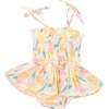 PARIS BOUQUET SMOCKED BUBBLE W/ SKIRT, Multi - Rompers - 1 - thumbnail