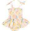 PARIS BOUQUET SMOCKED BUBBLE W/ SKIRT, Multi - Rompers - 2
