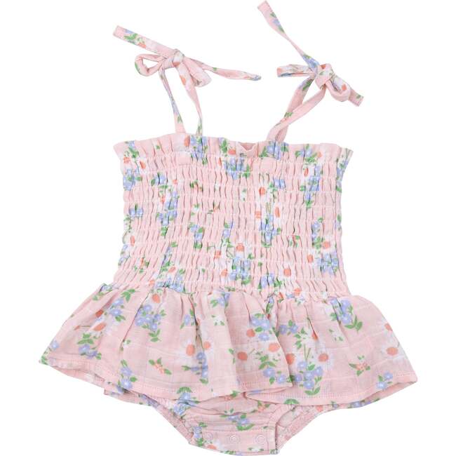GATHERING DAISIES SMOCKED BUBBLE W/ SKIRT, Pink