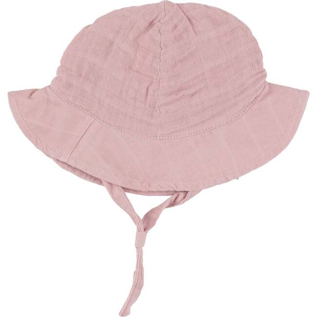 DUSTY PINK SOLID MUSLIN SUNHAT, Pink