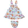 SOFT PETALS FLORAL SMOCKED RUFFLE SUNDRESS & DIAPER COVER, Blue - Dresses - 1 - thumbnail