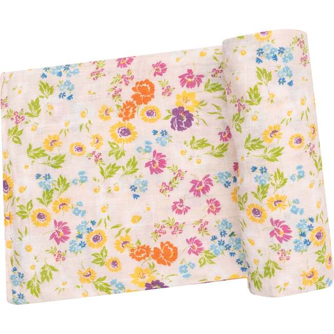 CHEERY MIX FLORAL SWADDLE BLANKET, Multi