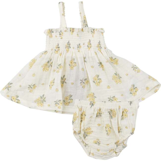 BUTTERCUP BOUQUETS SMOCKED TOP  & BLOOMER, White