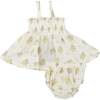 BUTTERCUP BOUQUETS SMOCKED TOP  & BLOOMER, White - Dresses - 1 - thumbnail